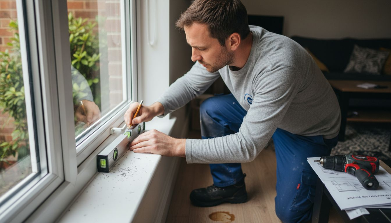 Fitter marking window frame for fixing points