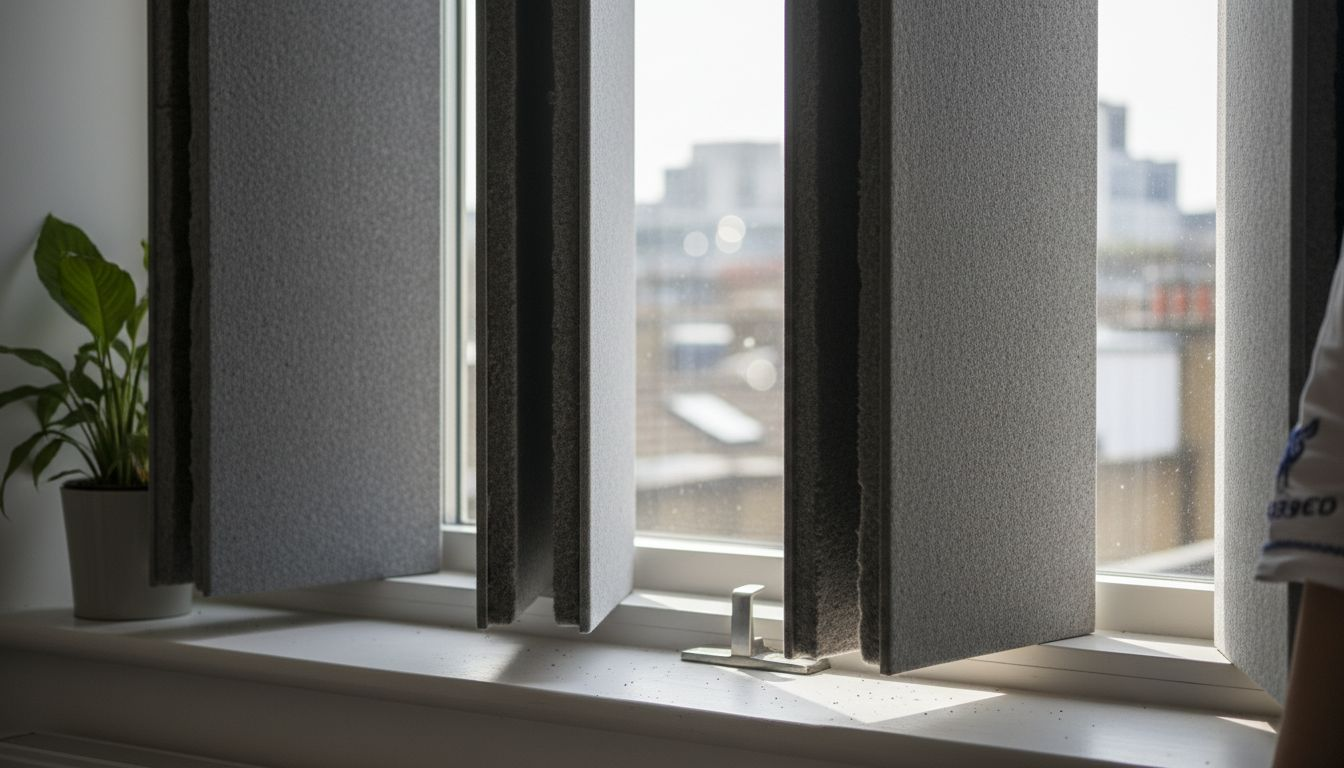 Detailed view of noise blocking shutter mechanism