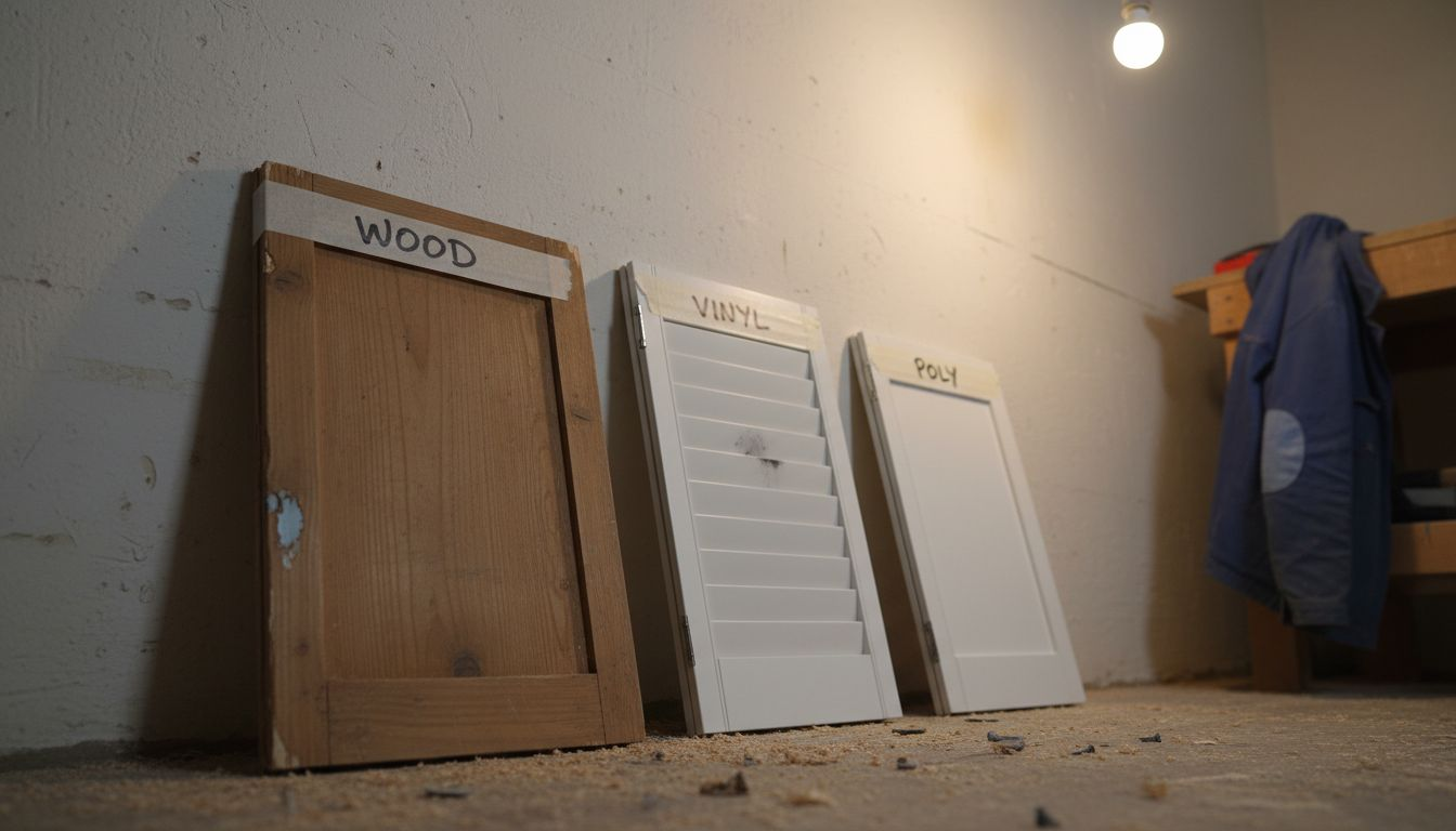 Different shutter materials side by side