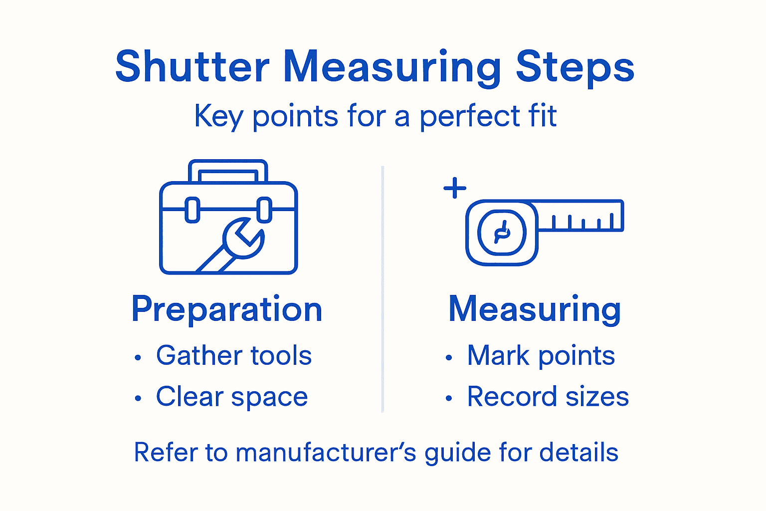 Infographic of shutter measuring steps overview