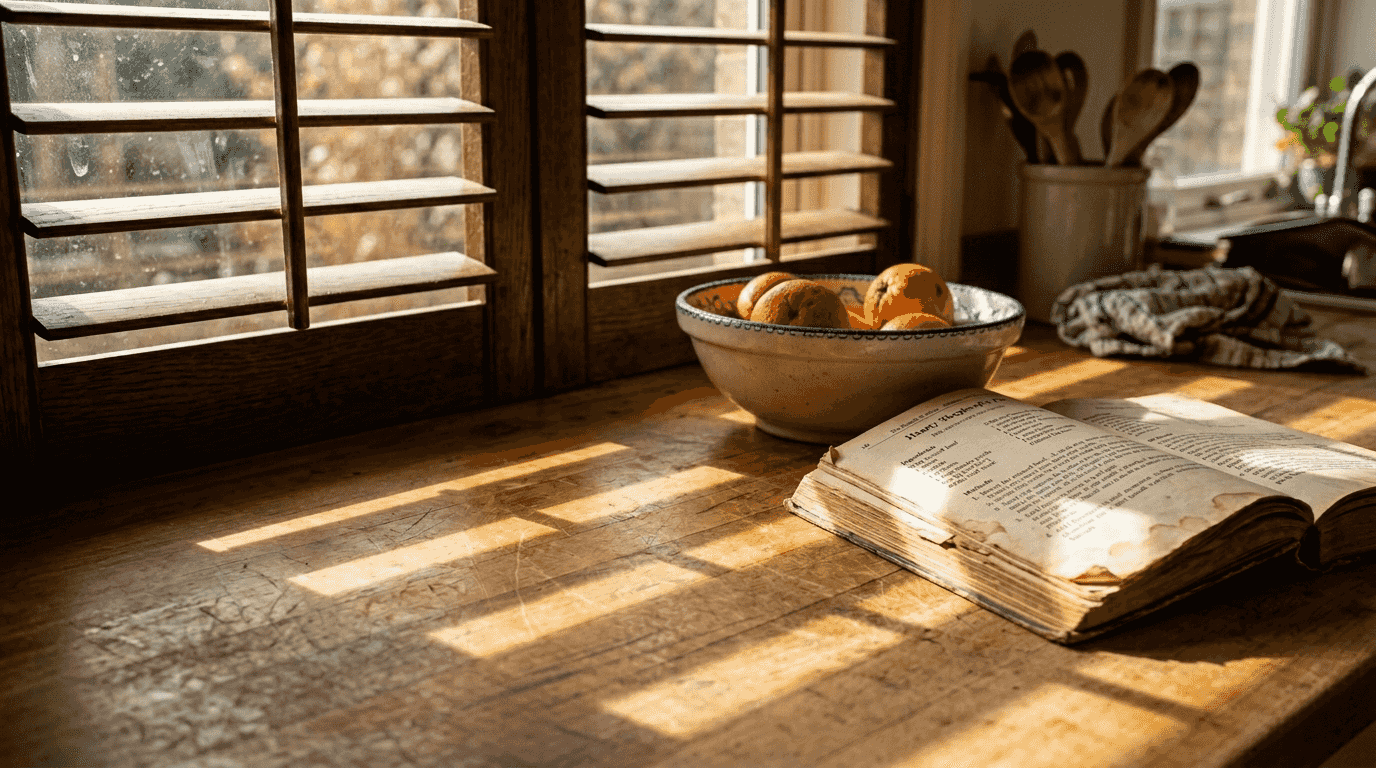 daylight management with shutters Sunlight filtering through hardwood window shutters