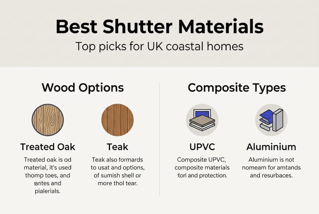shutters for coastal homes Infographic of best materials for coastal shutters