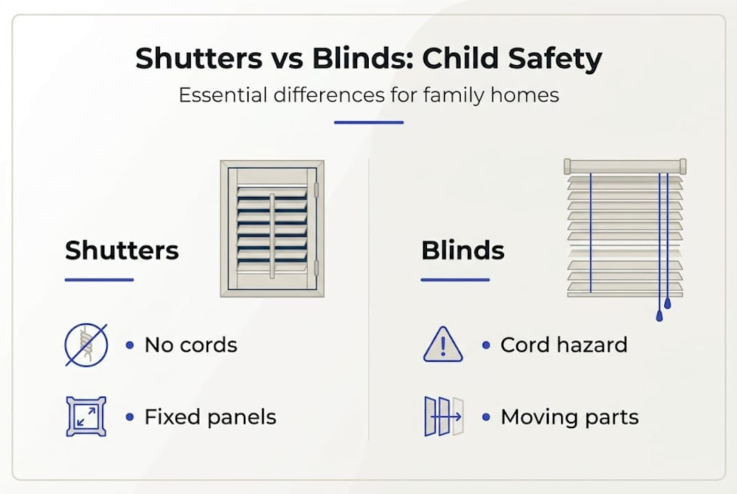 Infographic comparing shutter and blind safety
