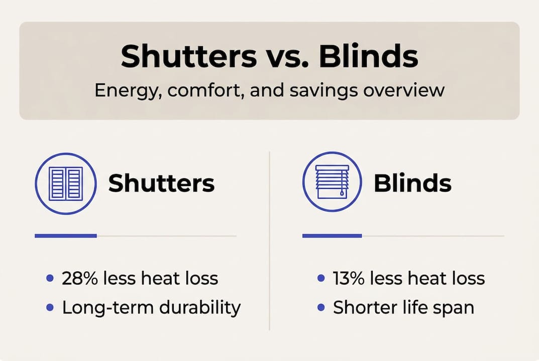 Infographic comparing shutters and blinds for developers