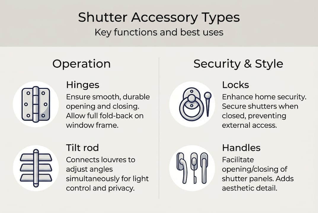 Infographic showing main shutter accessory types