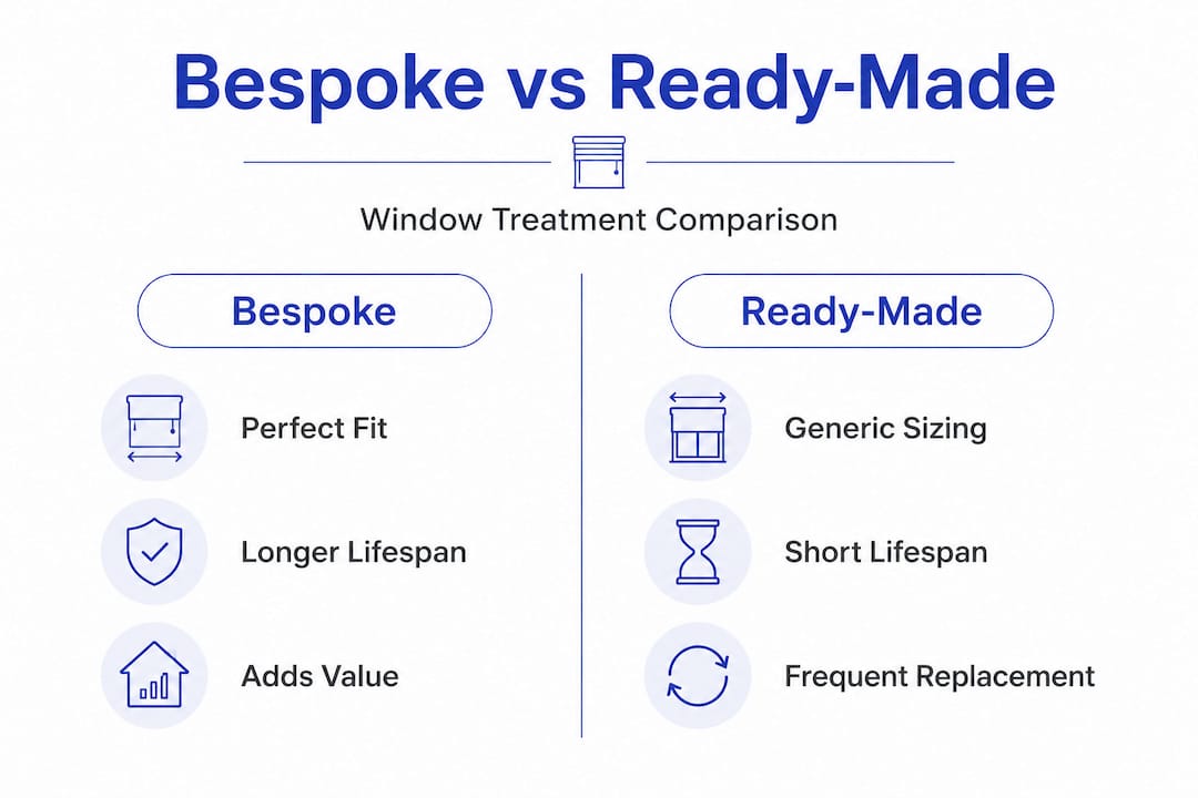 Infographic comparing bespoke and ready-made treatments