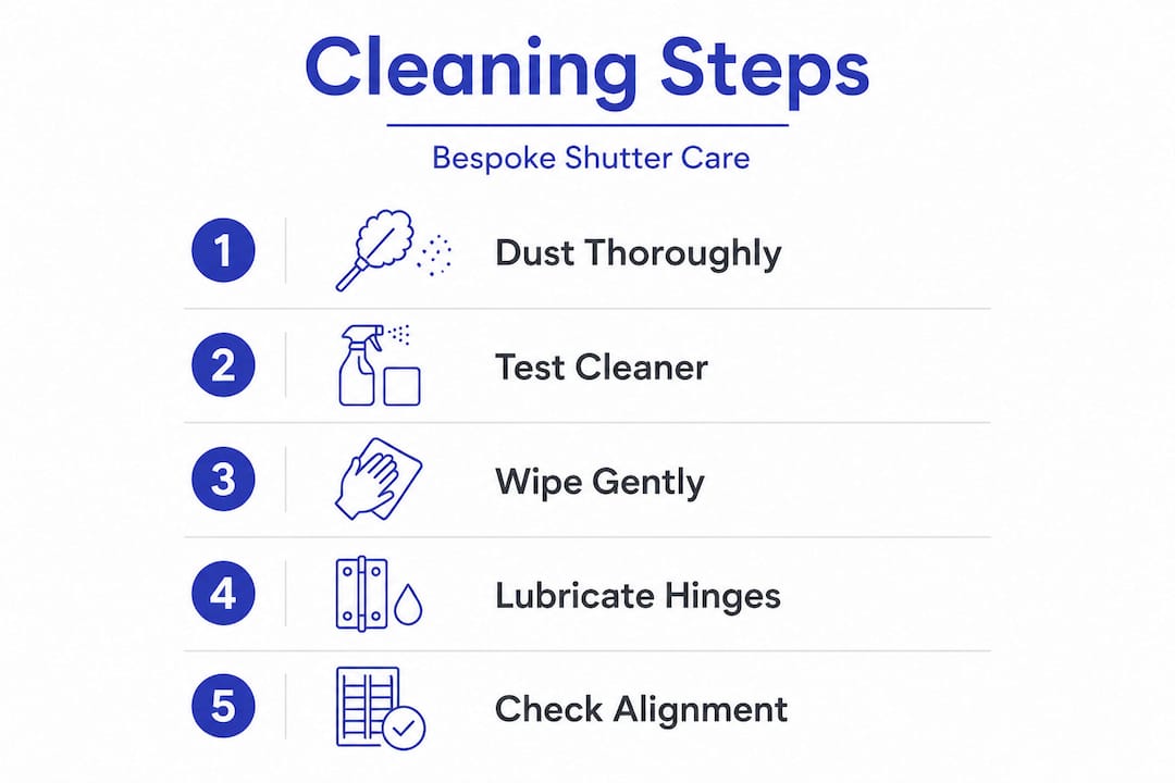 Infographic showing shutter cleaning steps