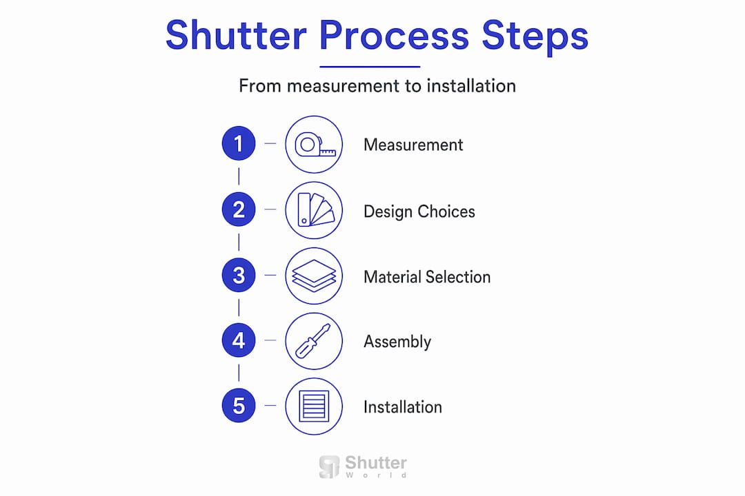 Infographic showing shutter manufacturing steps