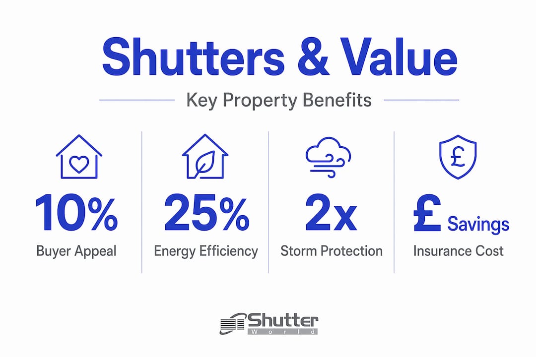 Infographic highlights shutters’ effect on home value, efficiency, insurance