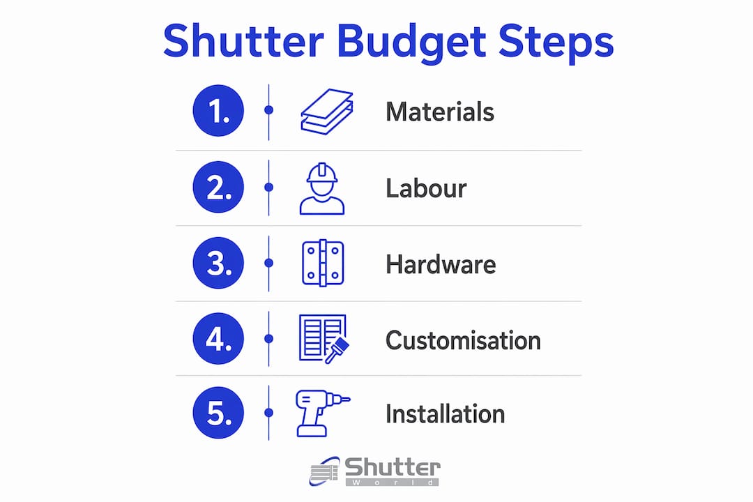 Infographic illustrating shutter budget steps