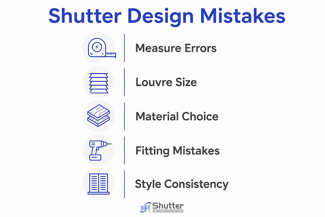 shutter design mistakes Infographic summarizing common shutter design mistakes