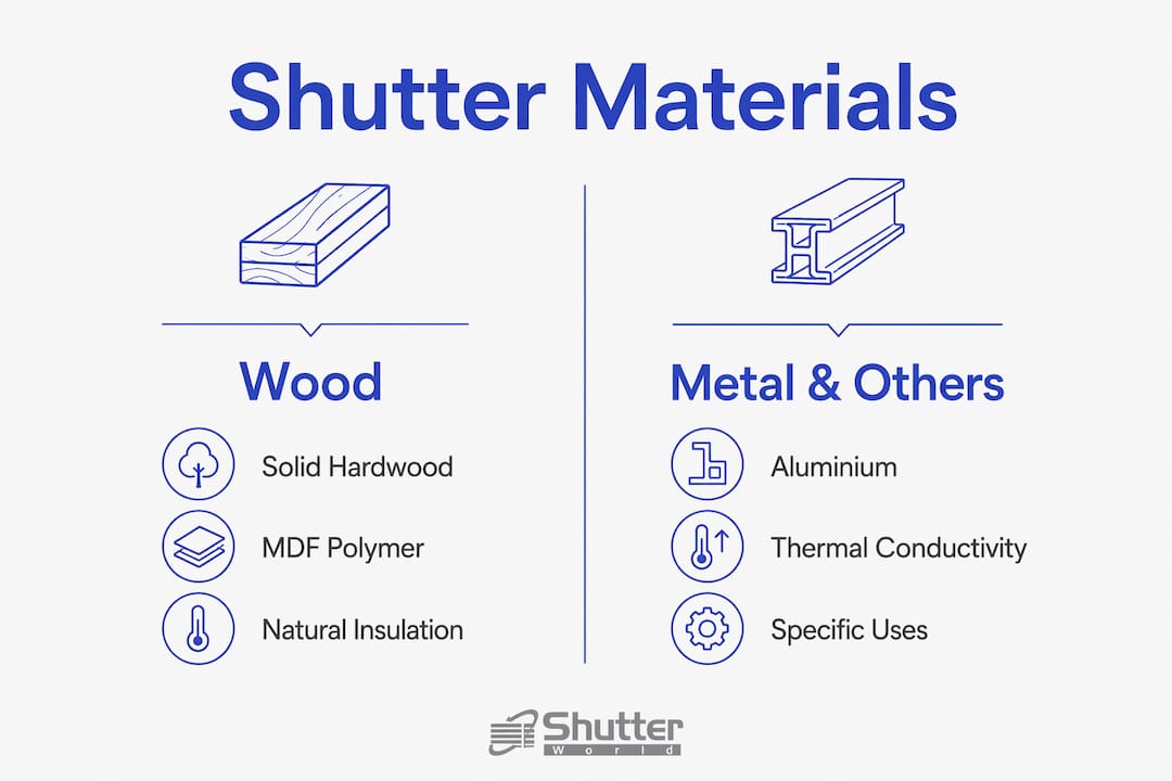 how shutters affect room temperature Infographic comparing shutter insulation materials