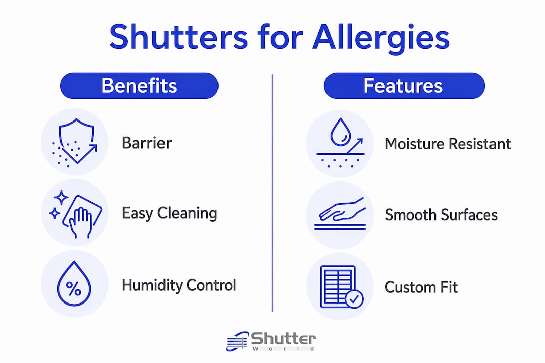Infographic comparing shutters benefits and features