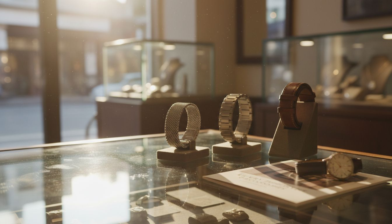 Different watchband bracelet styles on display