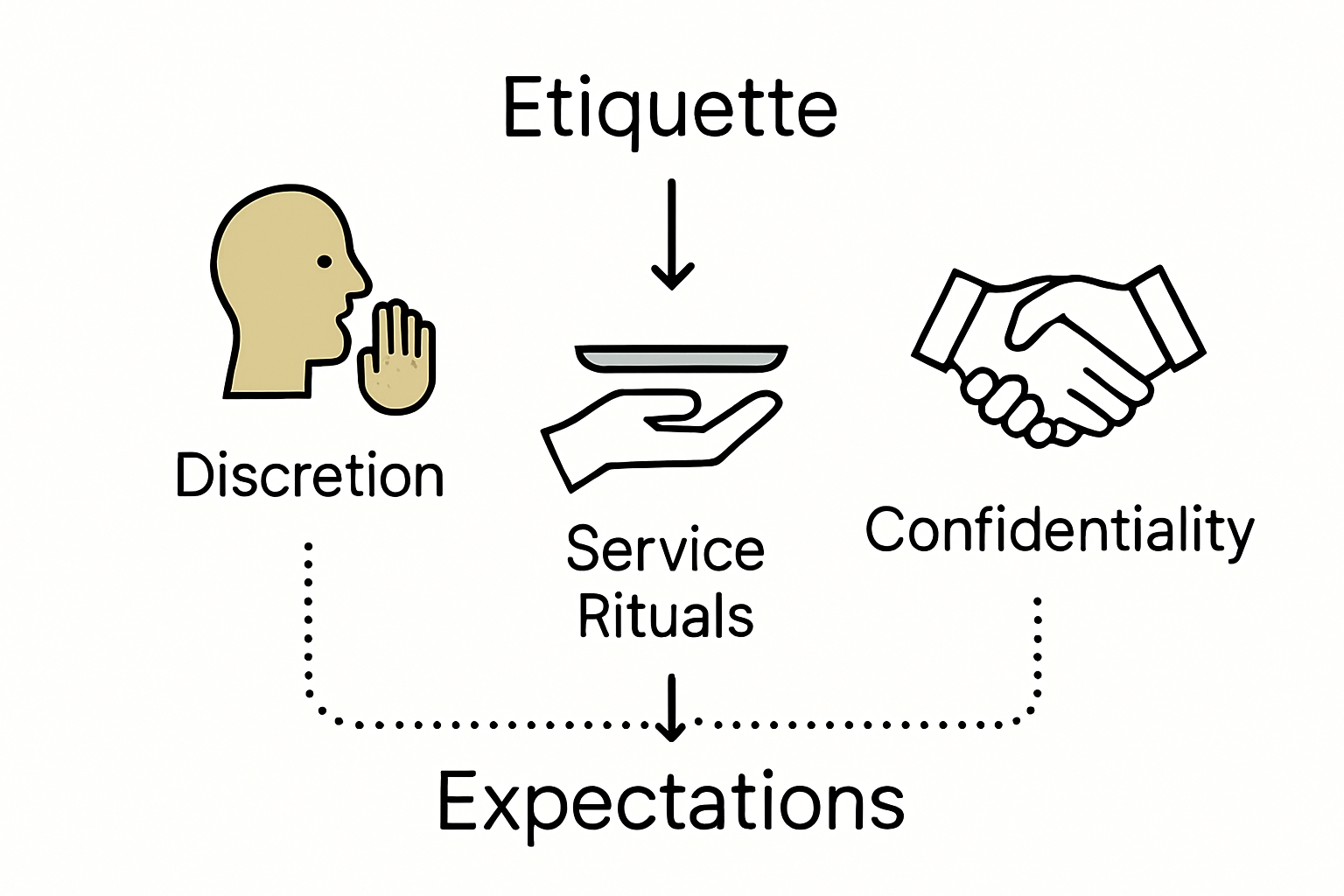 Infographic shows etiquette in luxury dining