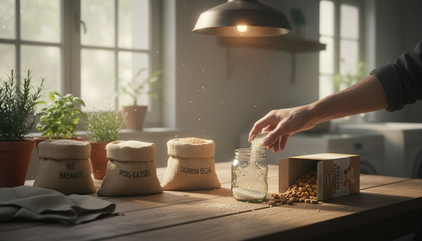 Les ingrédients hypoallergéniques pour chiens présentés sur la table