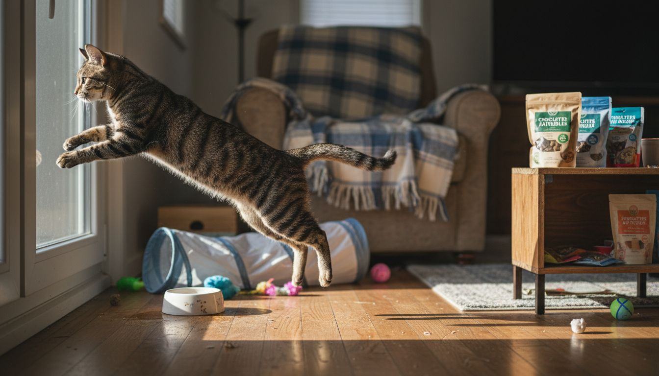 Un chat plein de vitalité évoluant en pleine nature