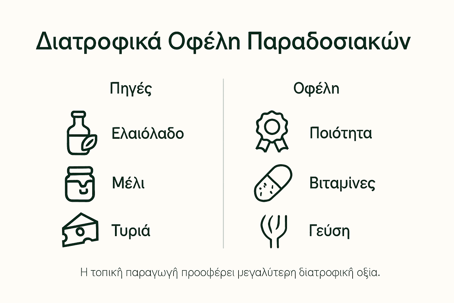 Infographic with the nutritional benefits of our traditional products