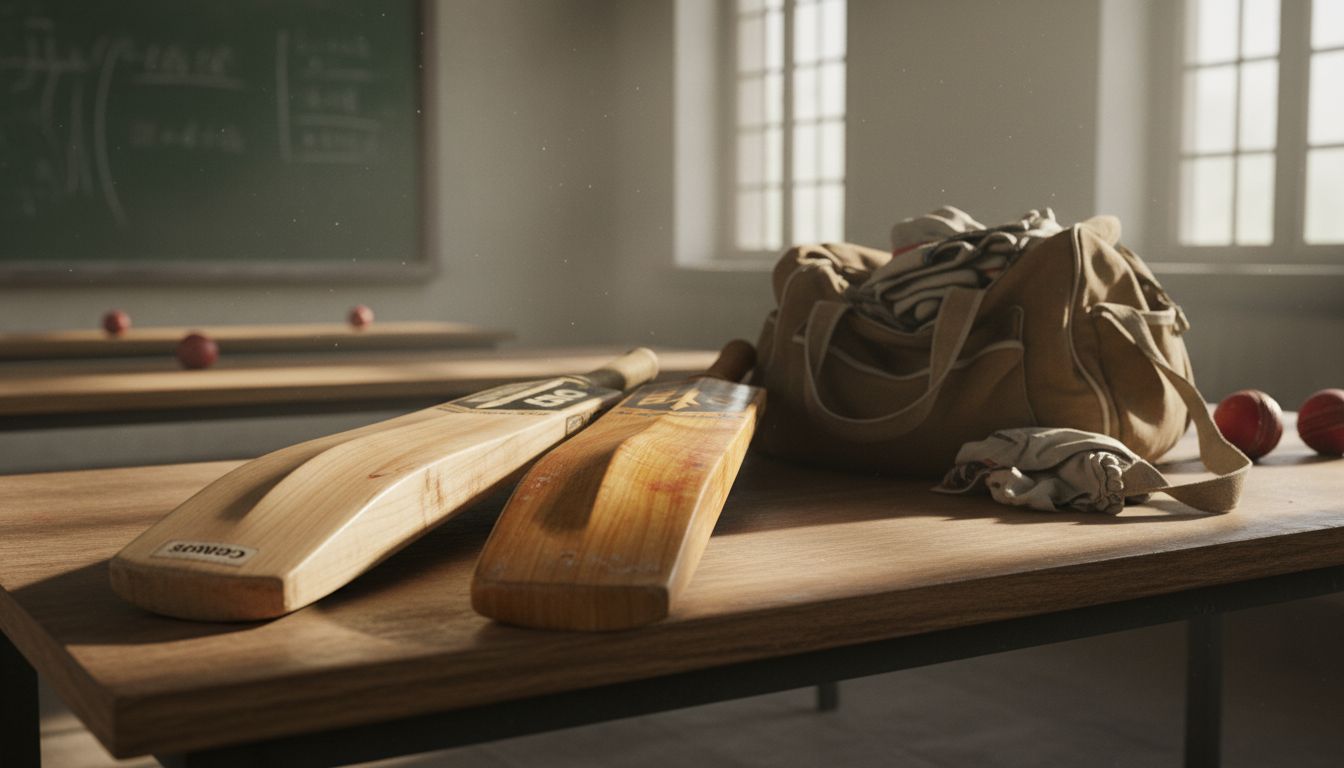 English willow and Kashmir willow bats compared