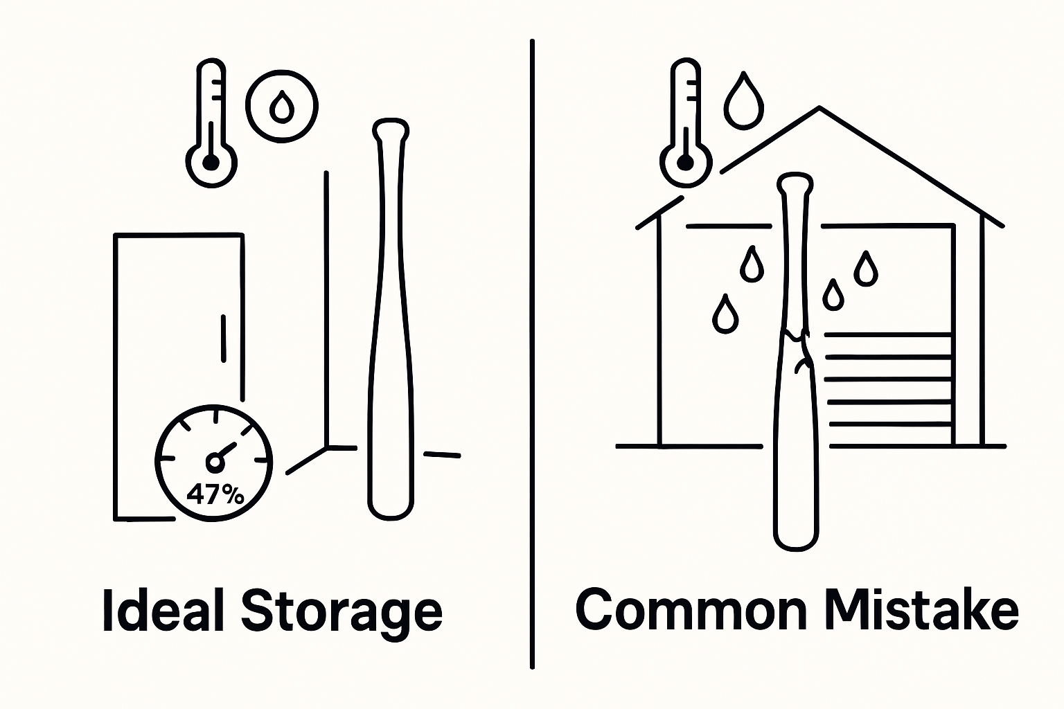 Infographic on safe cricket bat storage