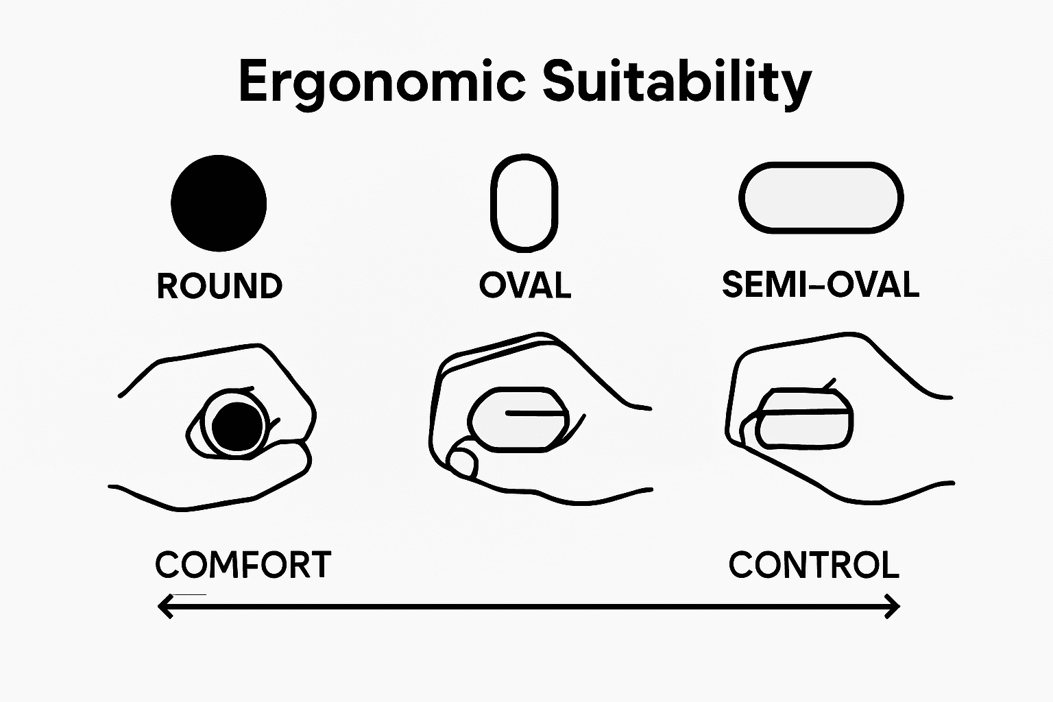 Infographic compares bat handle shapes and grip