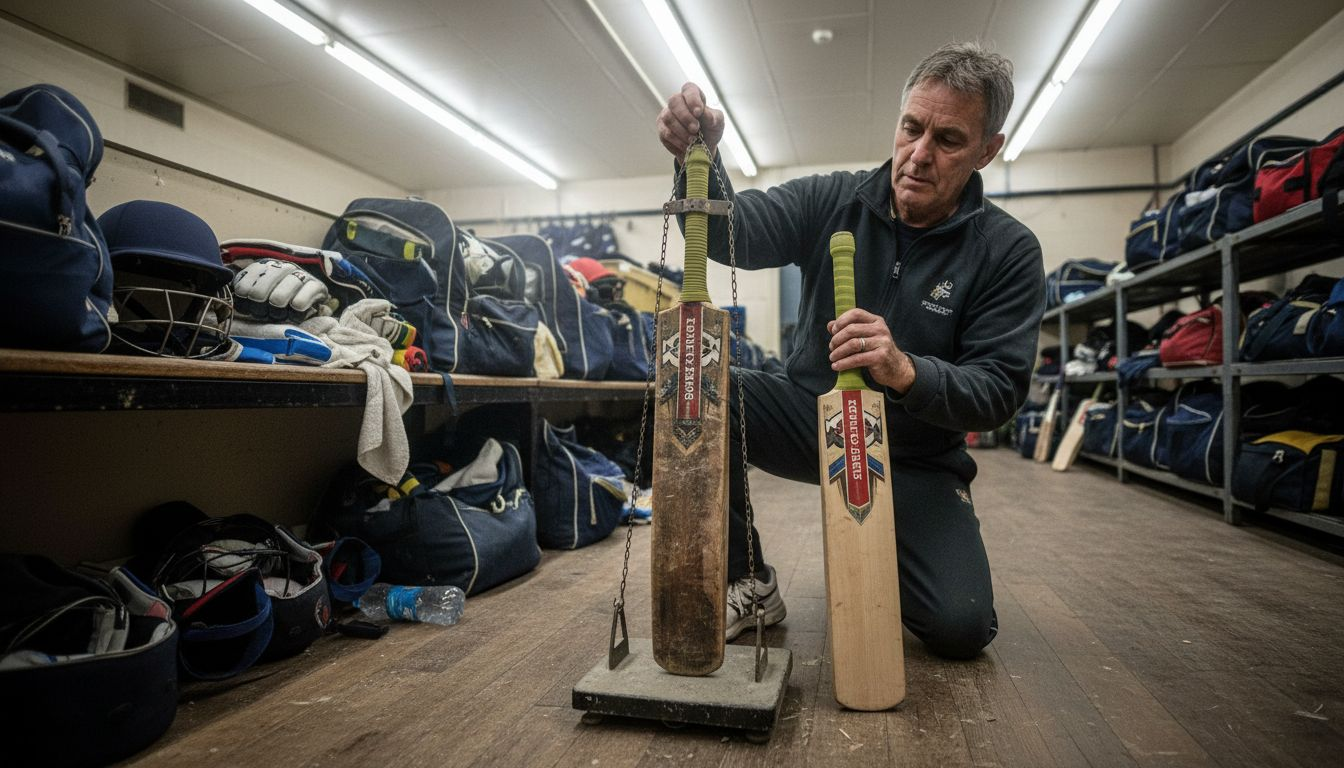 Coach measuring junior and senior bat weight