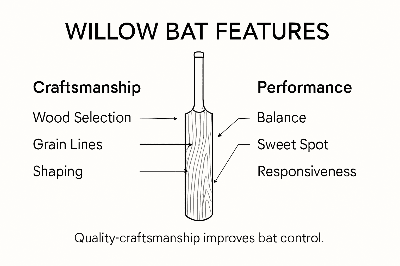 Infographic showing bat features and craftsmanship