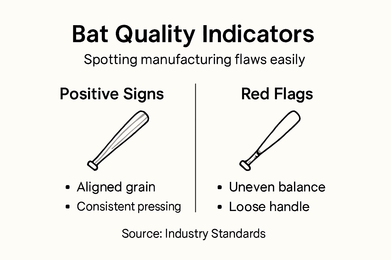 Infographic on cricket bat quality signs