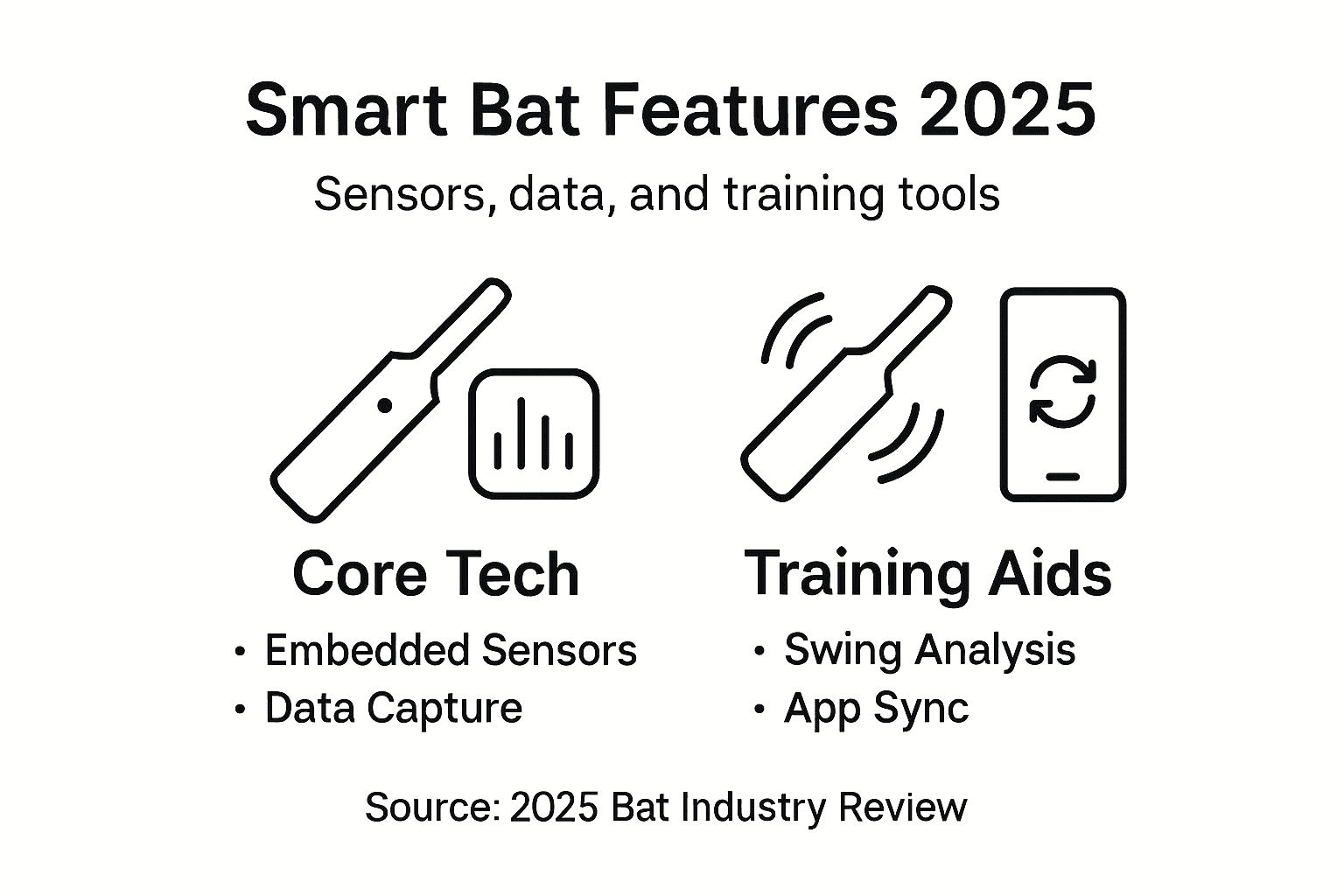 Infographic on smart cricket bat features