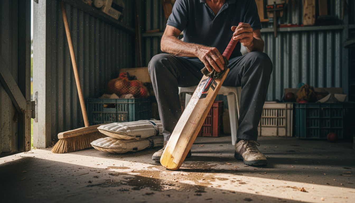 Cricket bat linseed oil care shed