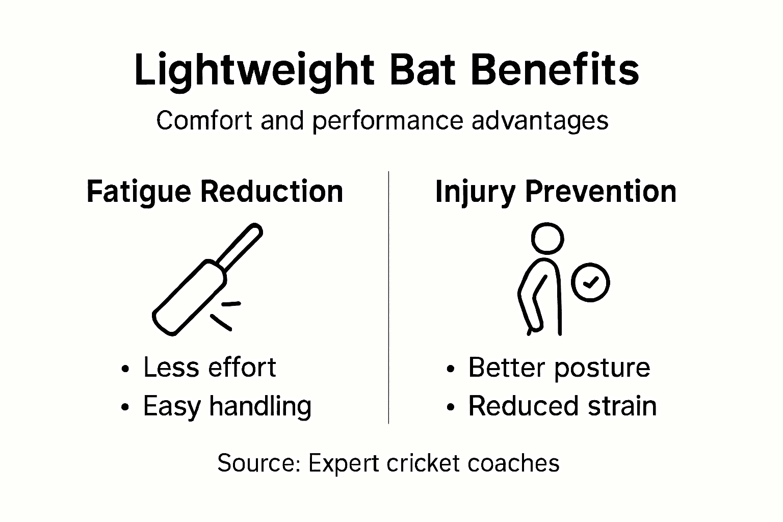 Infographic on lightweight bats benefits
