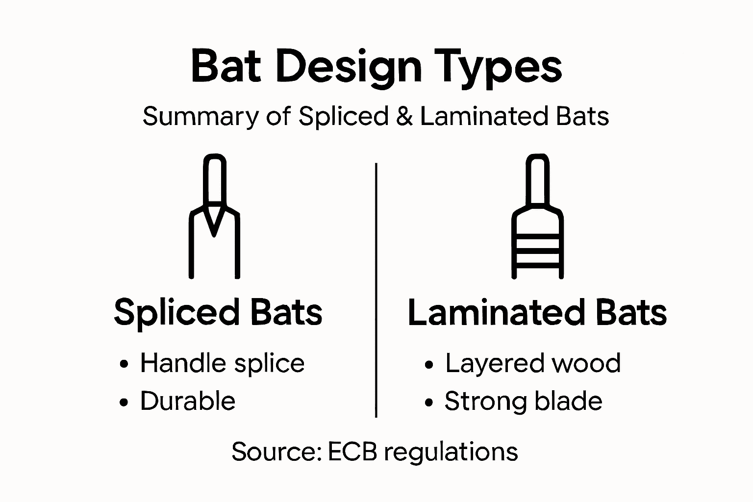 Infographic shows spliced vs laminated bat designs