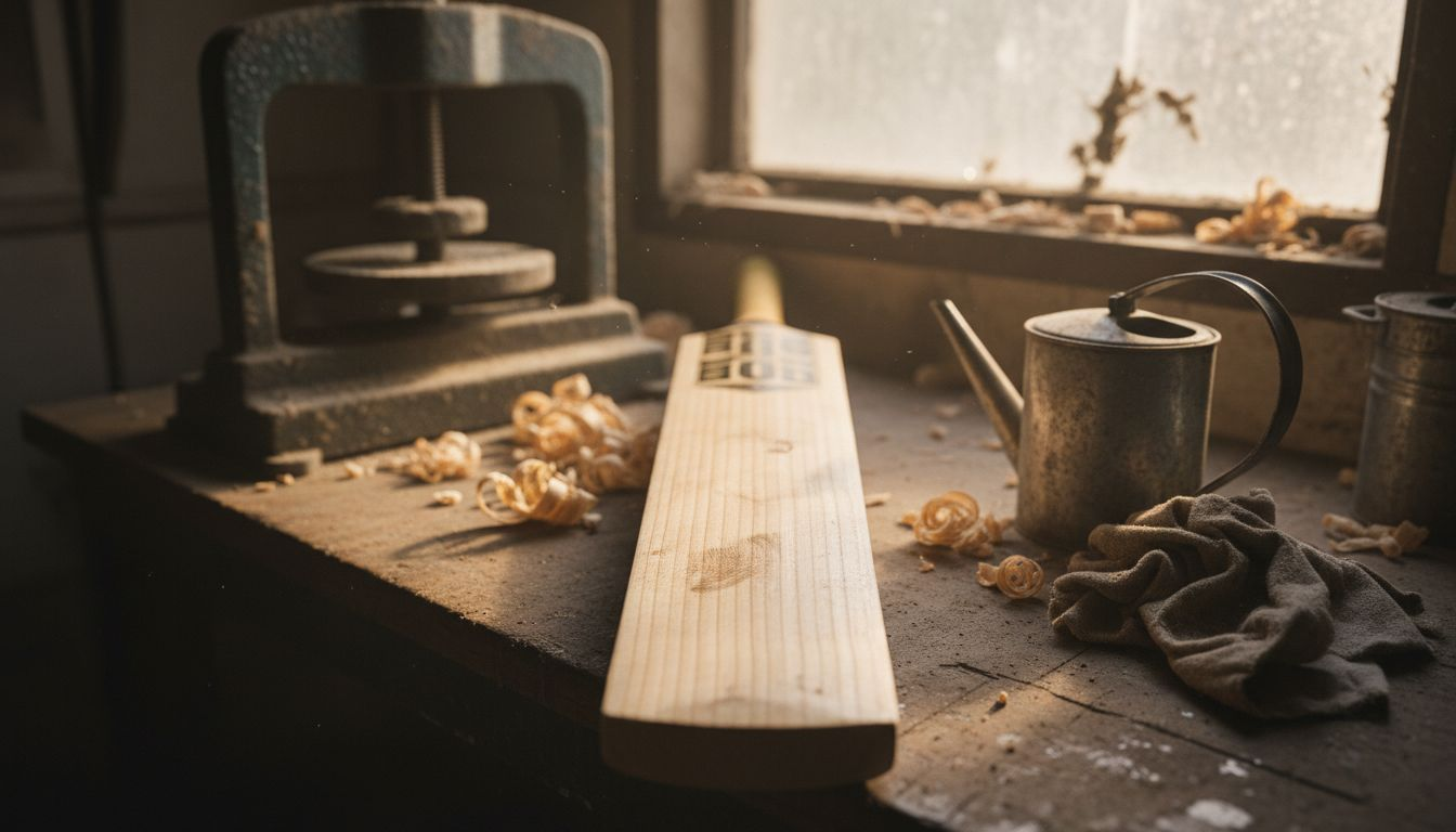 Close-up pro bat grains on workbench