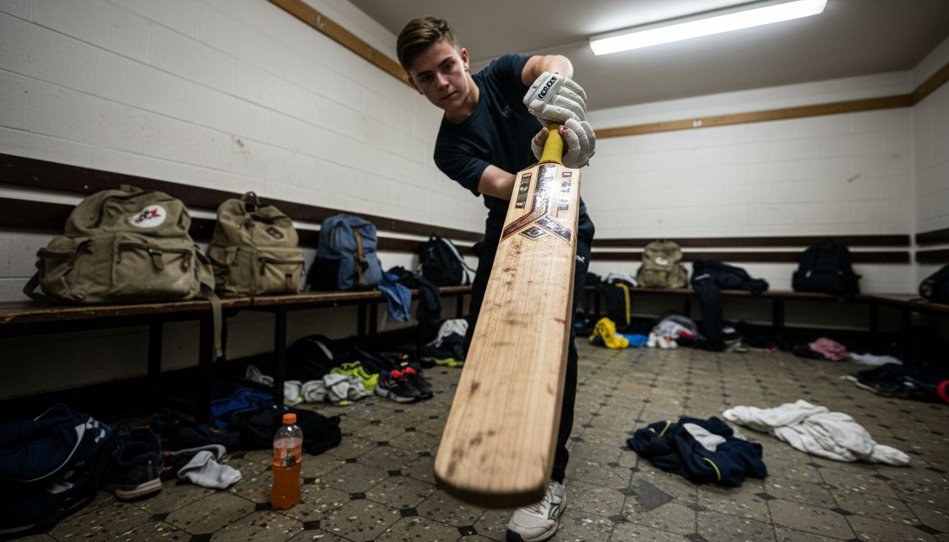 Player swings cricket bat to show profile effect