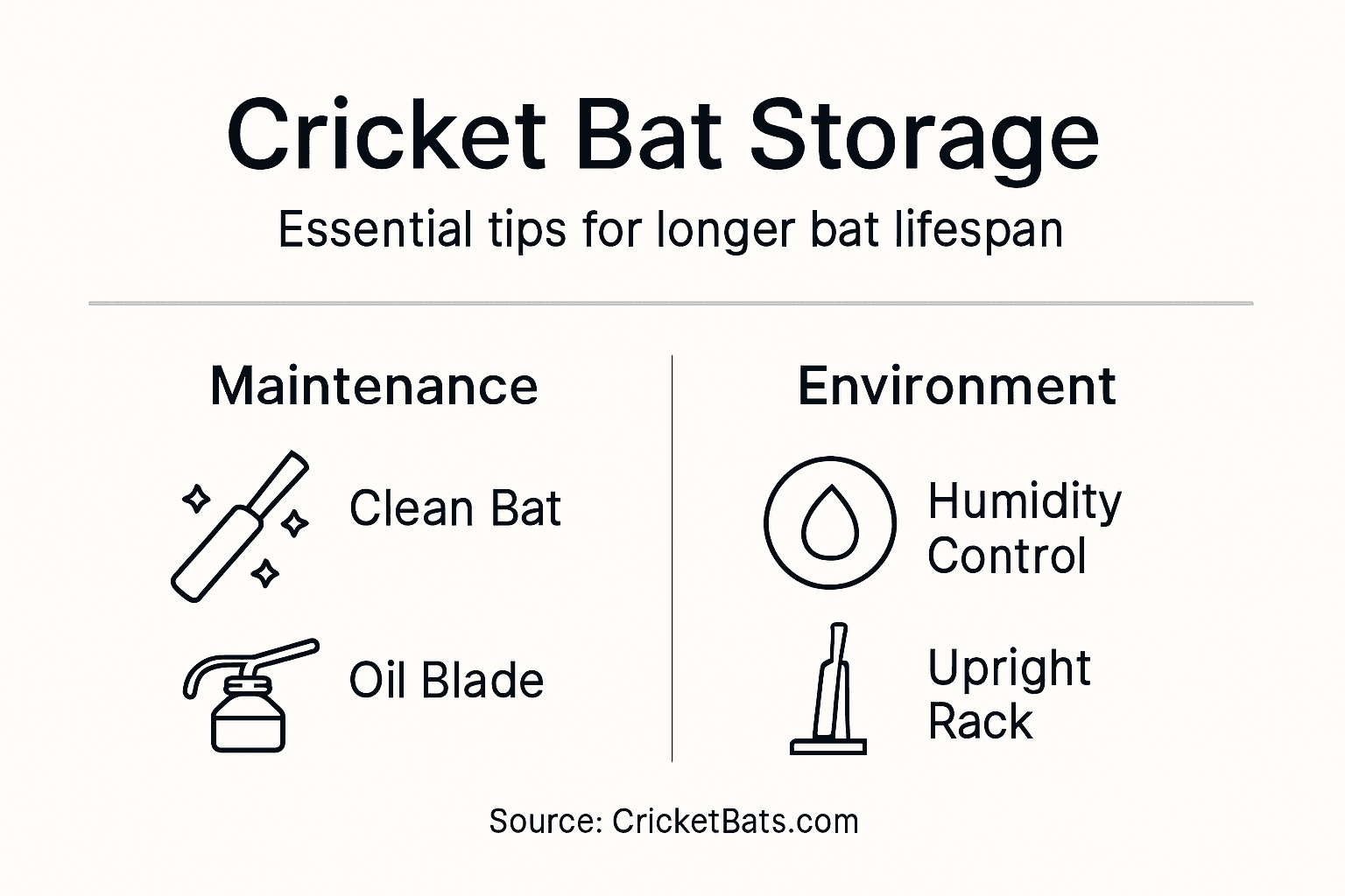 Infographic of cricket bat storage essentials