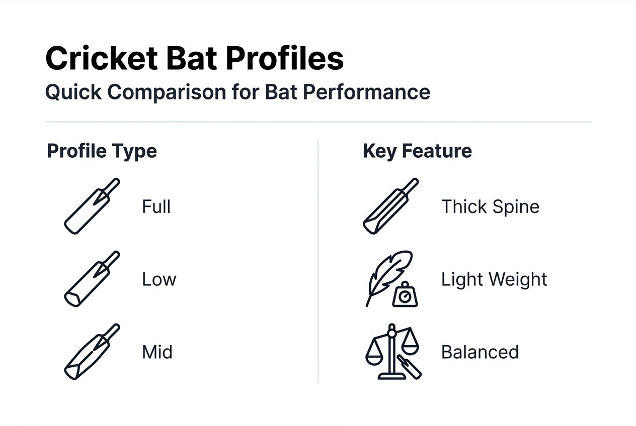 Infographic comparing bat profile types and features