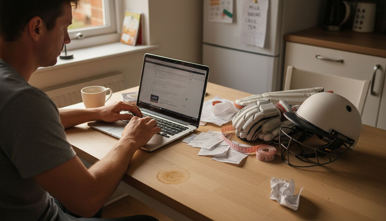 Parent comparing junior cricket gear budget