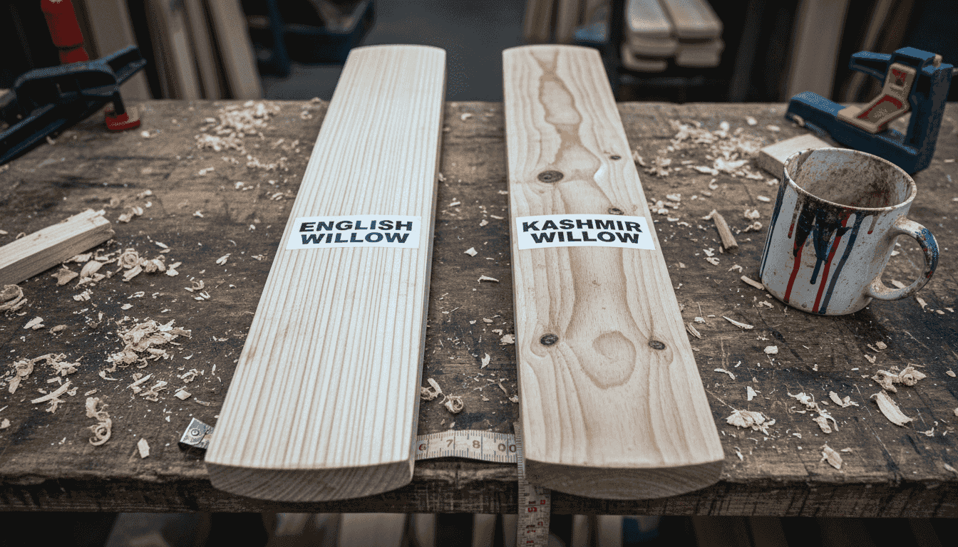 English versus Kashmir willow bat grain patterns