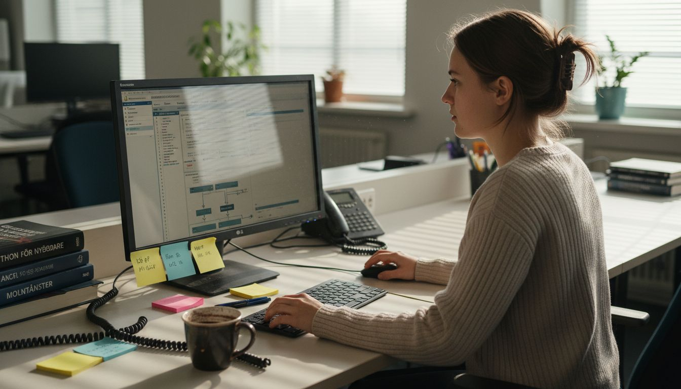 Kvinna som styr ett automatiserat marknadsföringsflöde