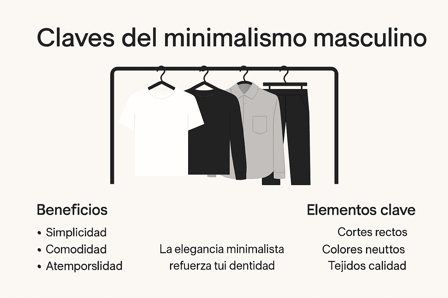 Guía visual sobre el estilo minimalista en la moda para hombres