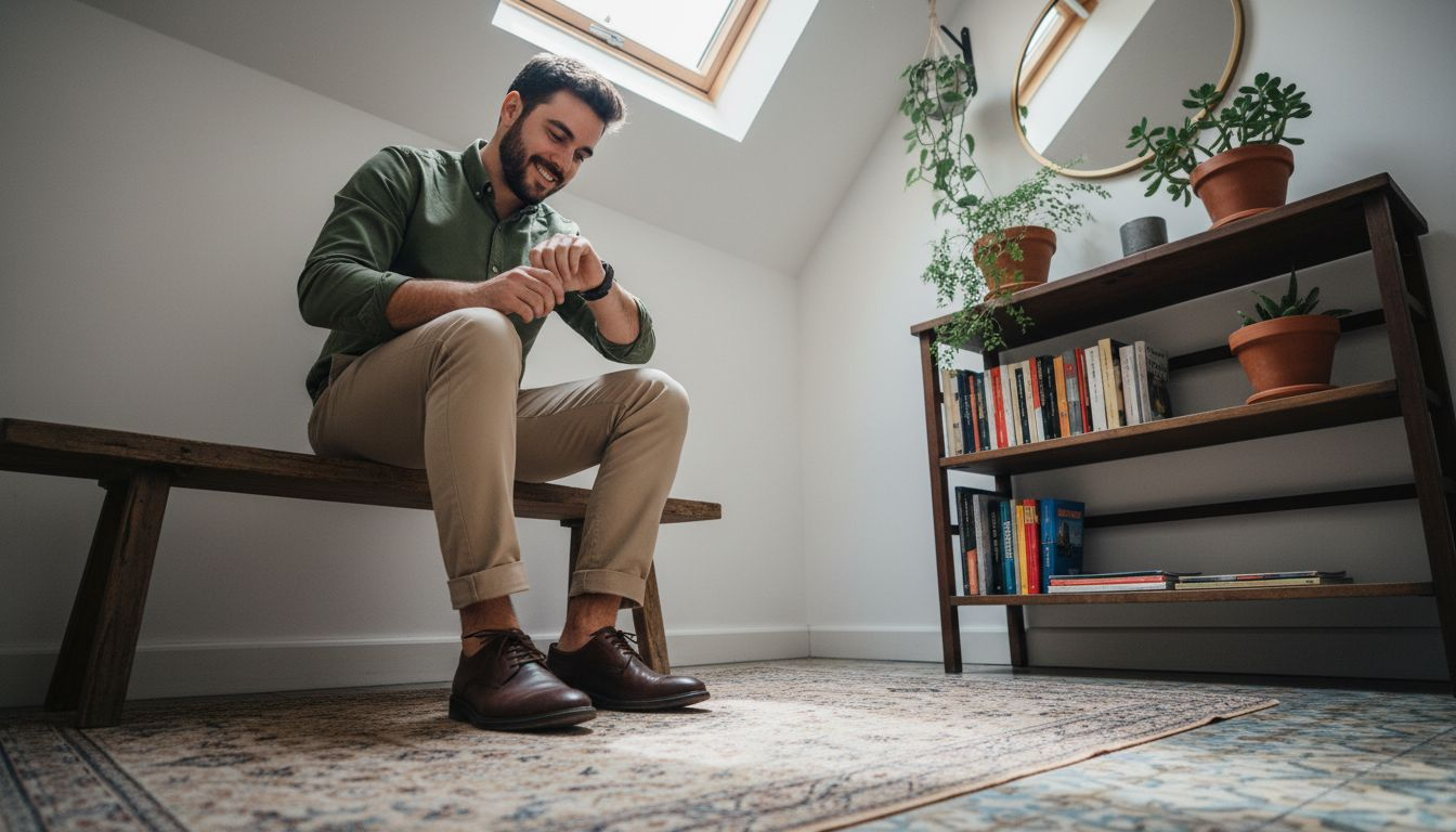 Hombre eligiendo un look casual y cómodo, listo para cualquier ocasión