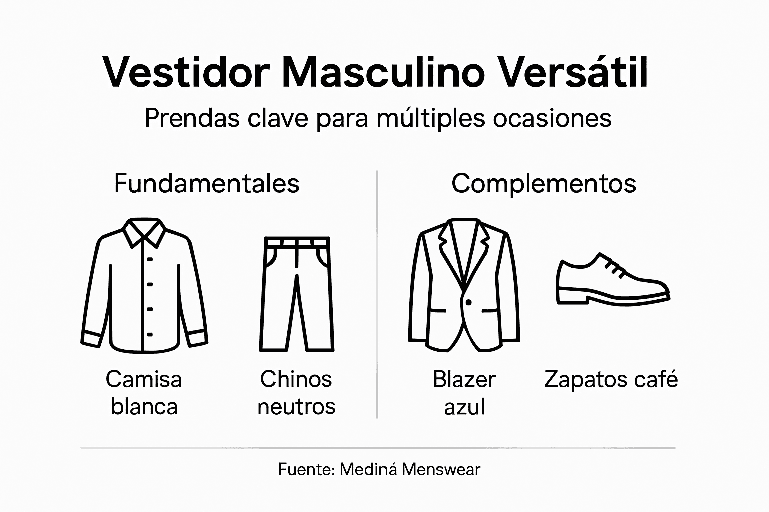 Guía visual para crear un armario masculino práctico y adaptable