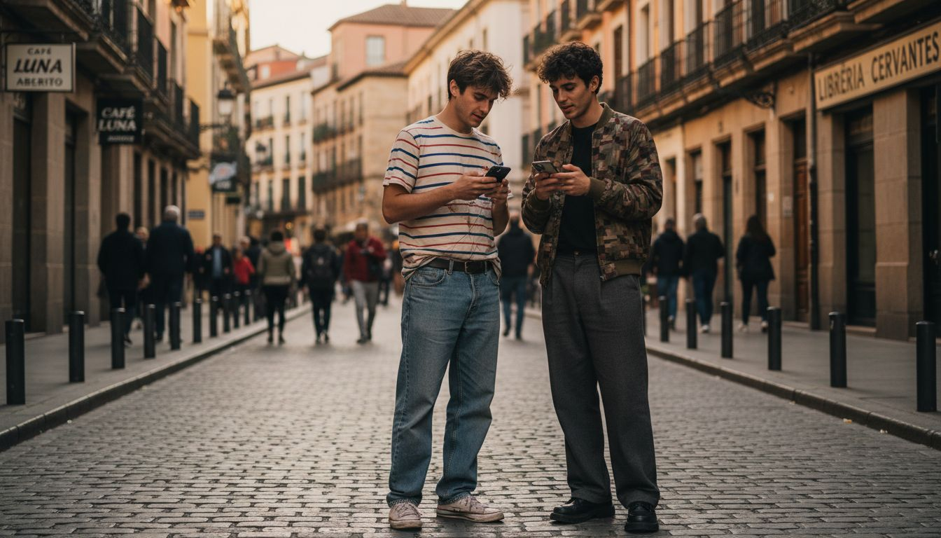 Dos hombres luciendo ropa urbana a la última moda