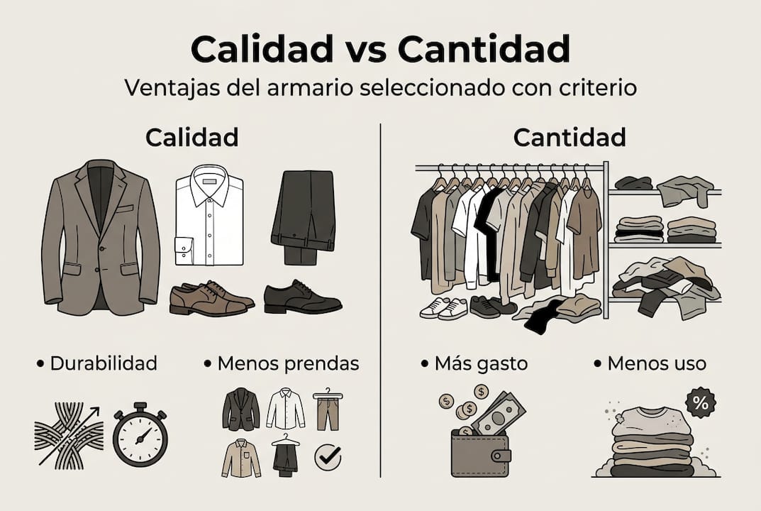 Infografía: ¿Qué pesa más en la moda masculina, la calidad o la cantidad?