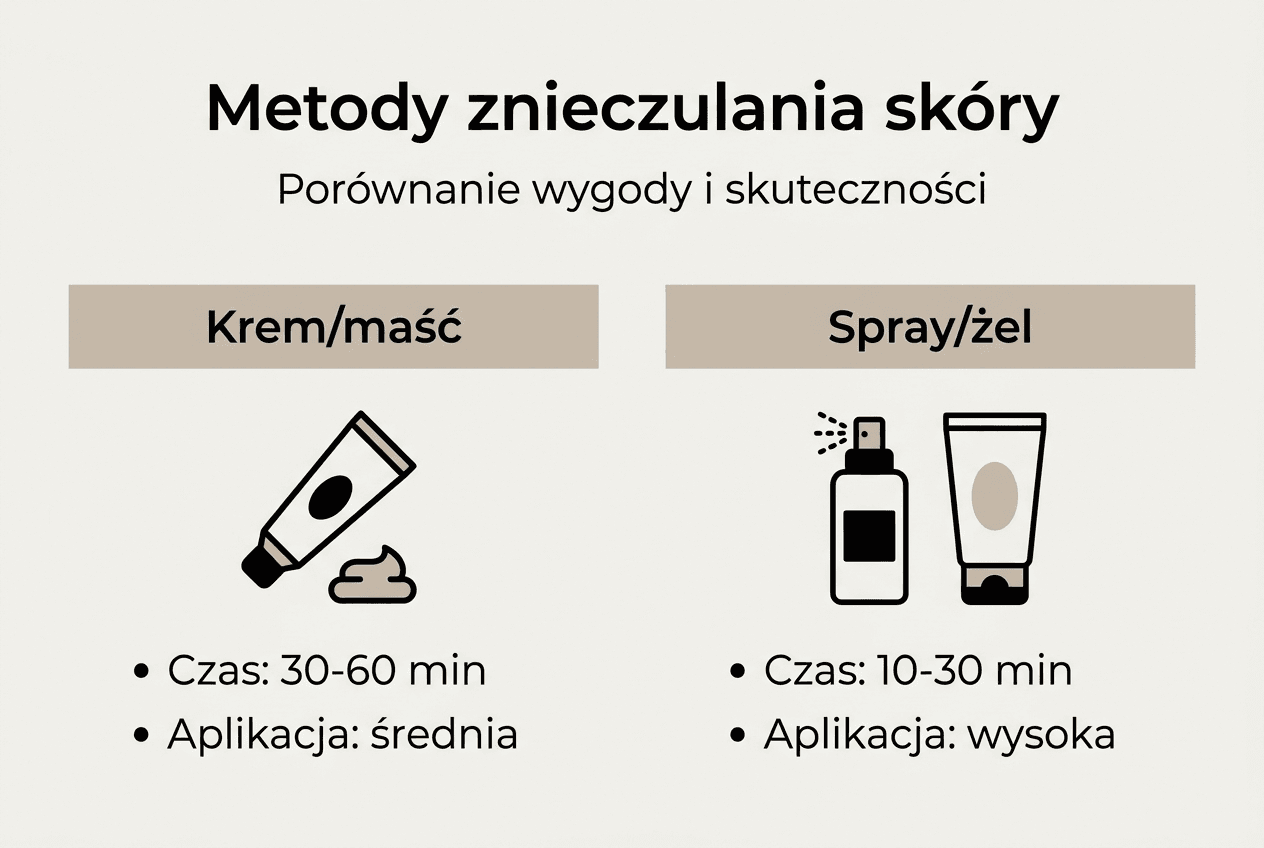 Porównanie najpopularniejszych metod znieczulania skóry – infografika
