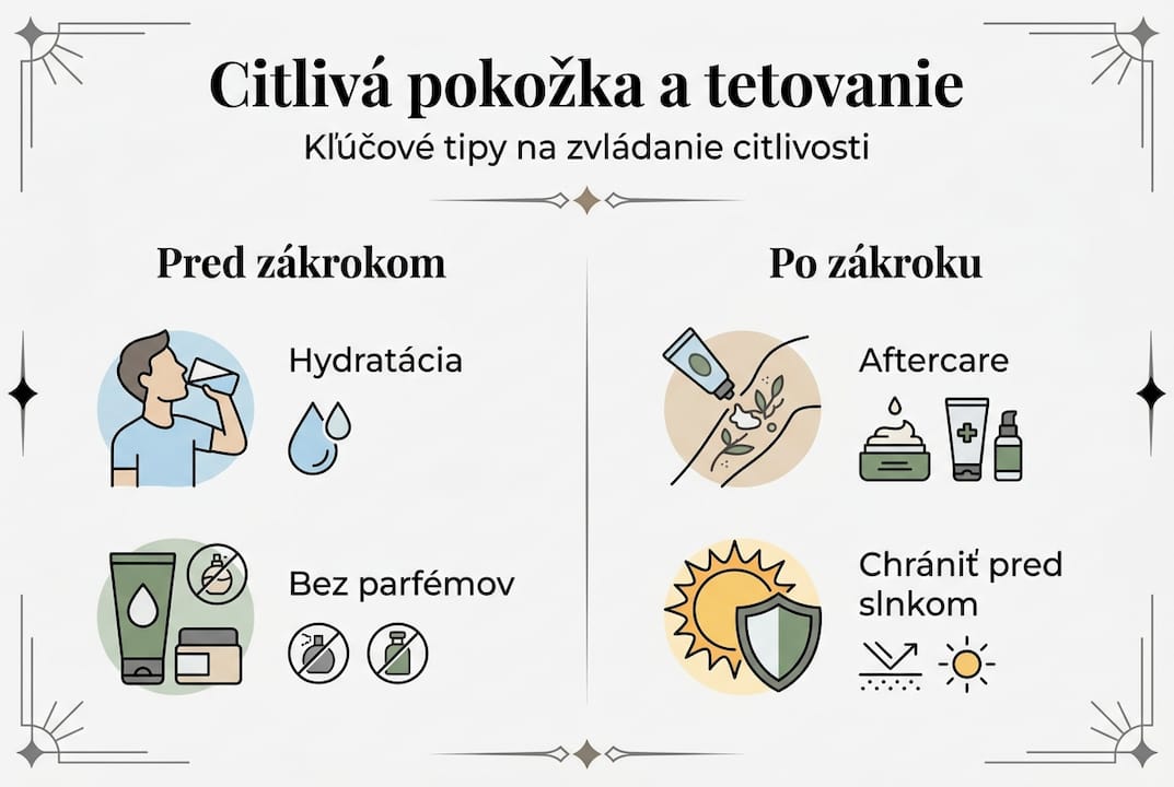 Infografika: Ako správne sa starať o citlivú pokožku po tetovaní