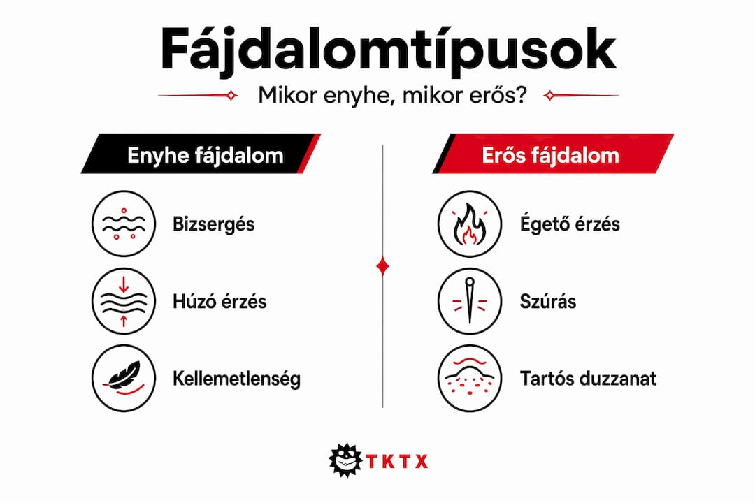 Infografika: enyhe és erős arcfájdalmak összehasonlítása