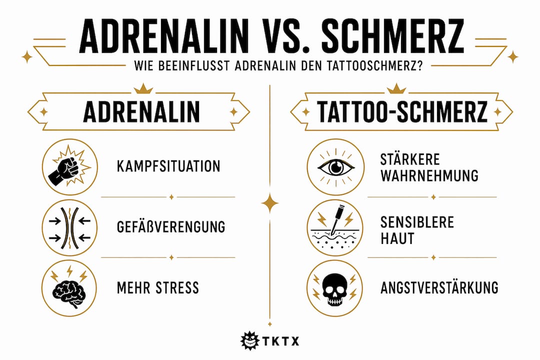 Infografik: Adrenalin und Schmerz beim Tätowieren – so reagiert dein Körper