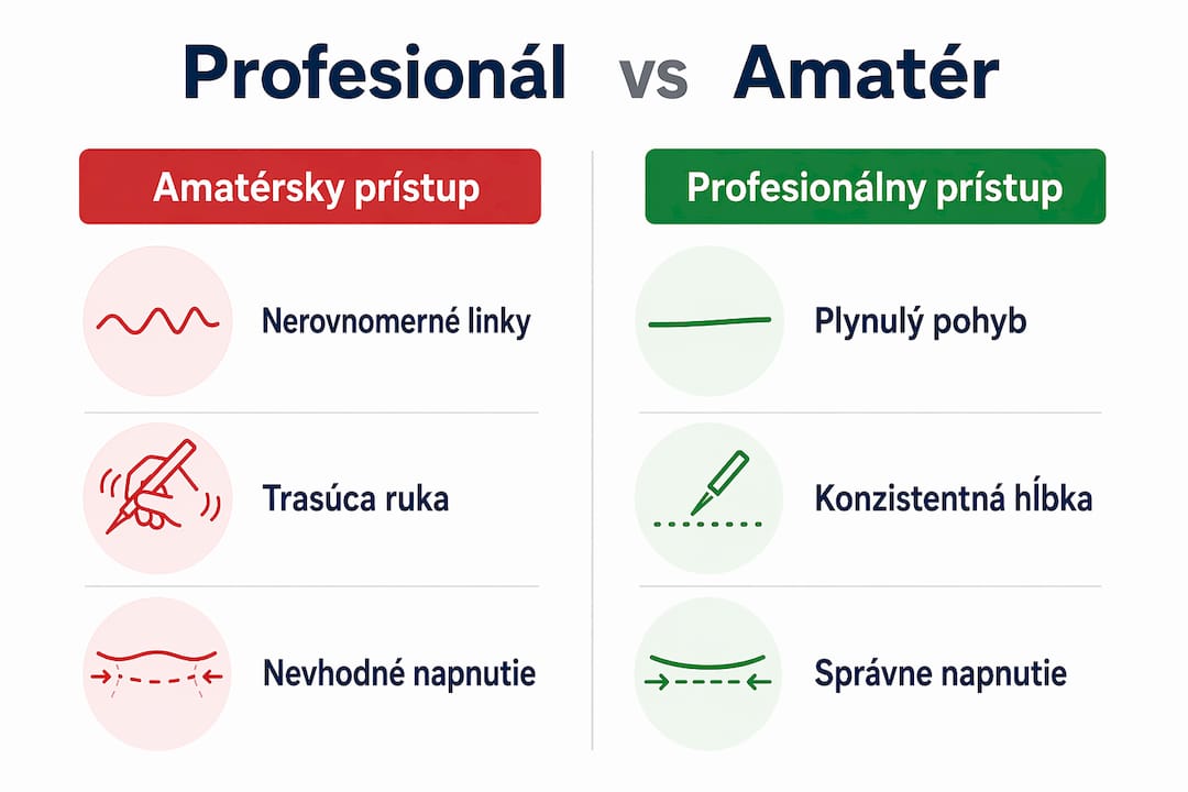 Infografika, ktorá ukazuje rozdiely medzi amatérskym a profesionálnym tetovaním