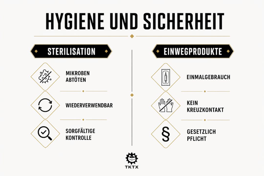 Übersicht: Hygiene und Verwendung von Einwegmaterial im Studio